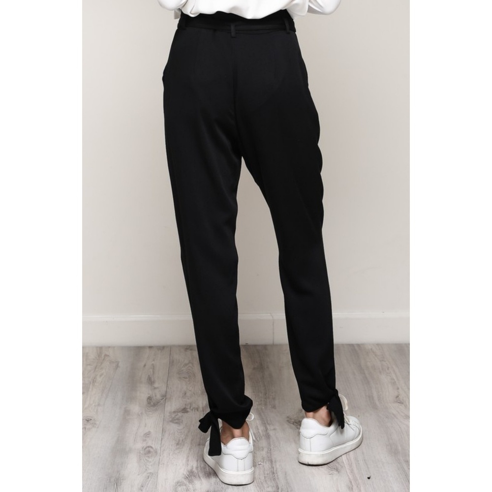 ASTRID BELTED TIE TROUSERS (BLACK) - Picture 5 of 8